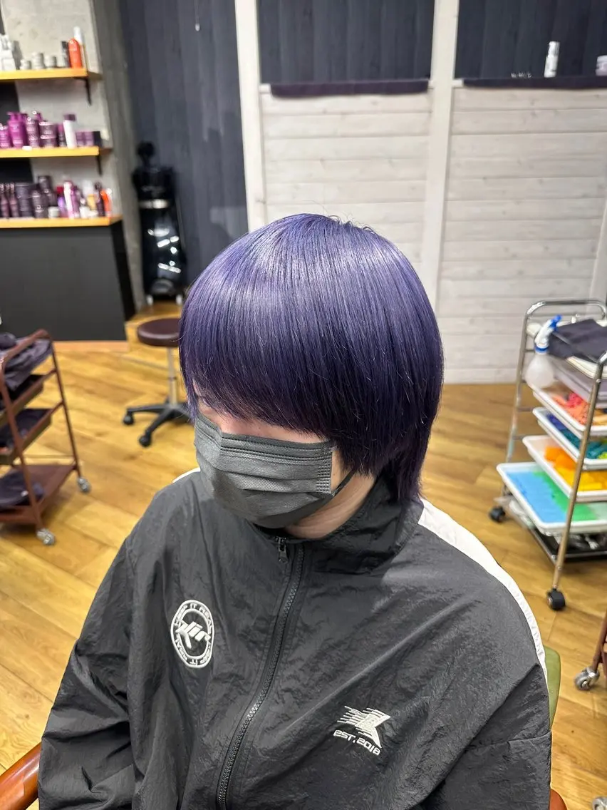⚡️【メンズ限定イメチェンクーポン】⚡️ブリーチカラー＋カット（韓国/ミニモ学割/センターパート/シースルーマッシュ）の写真