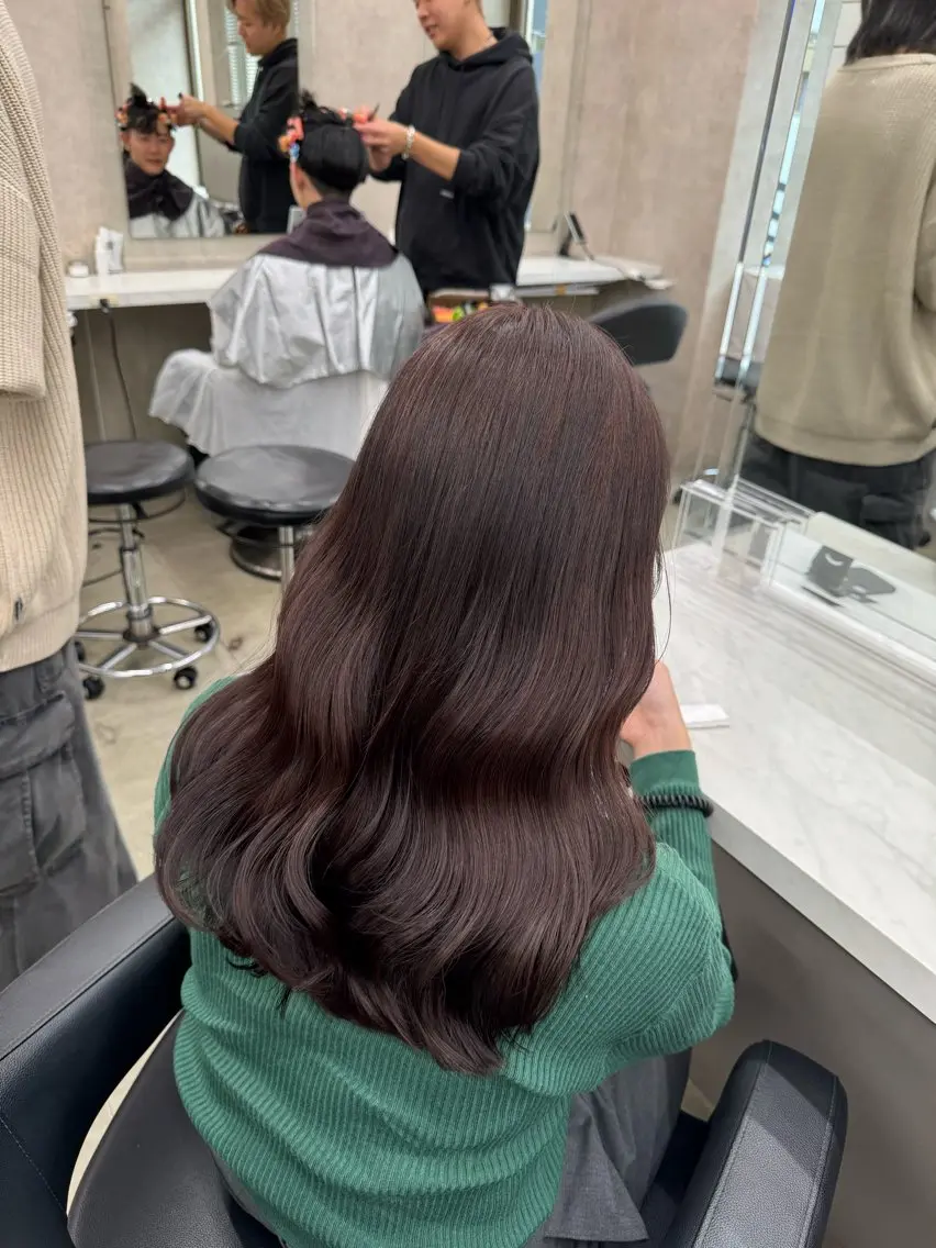 ロング カラー パーマ ヘアアレンジ メンズ キッズ 韓国系🇰🇷🩶 艶暗髪/MEIのヘアスタイル