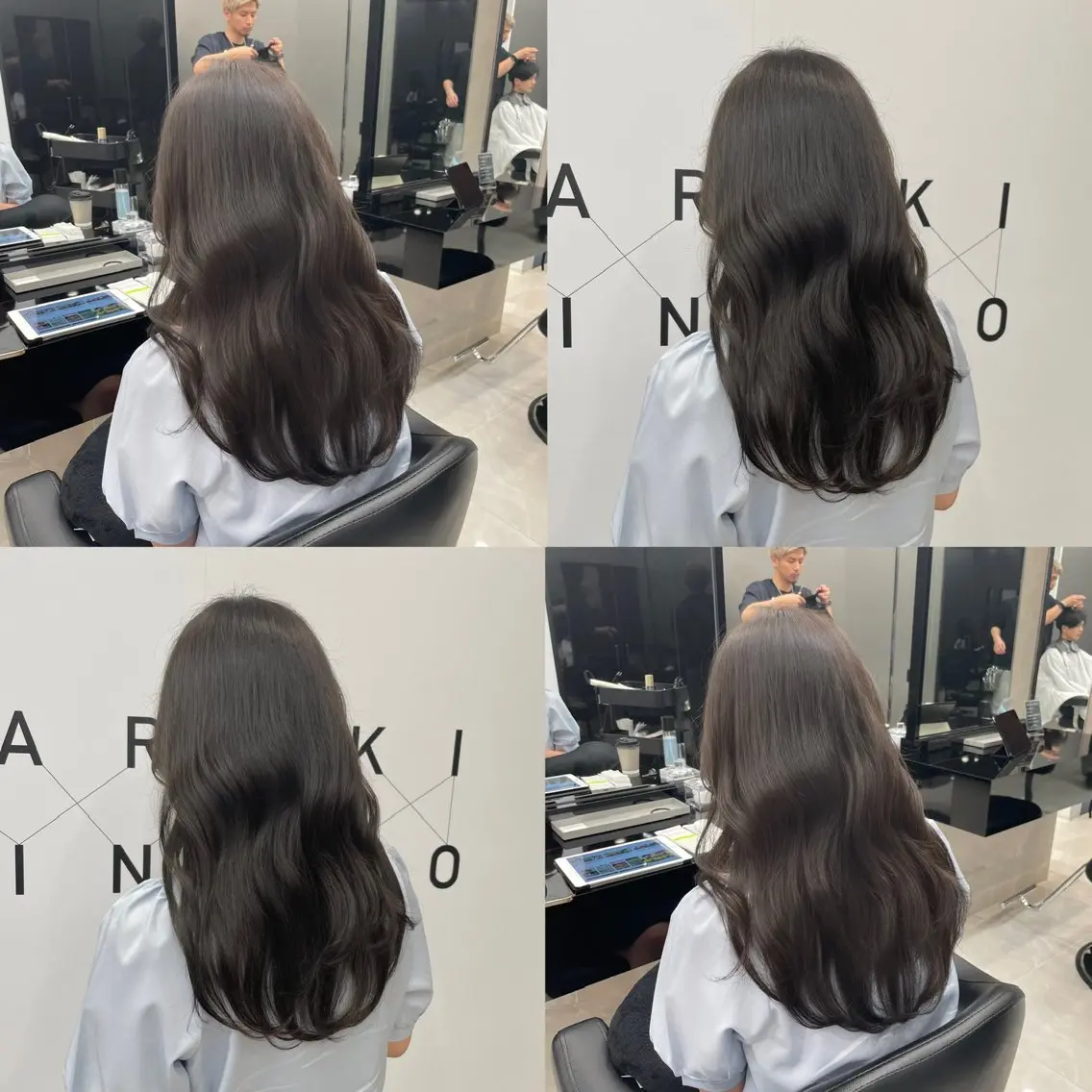 ロング カラー ヘアアレンジ 透明感カラー グレージュ オリーブグレージュ オリーブグレー 新宿/顔周りカット/ レイヤー/がっきーのヘアスタイル
