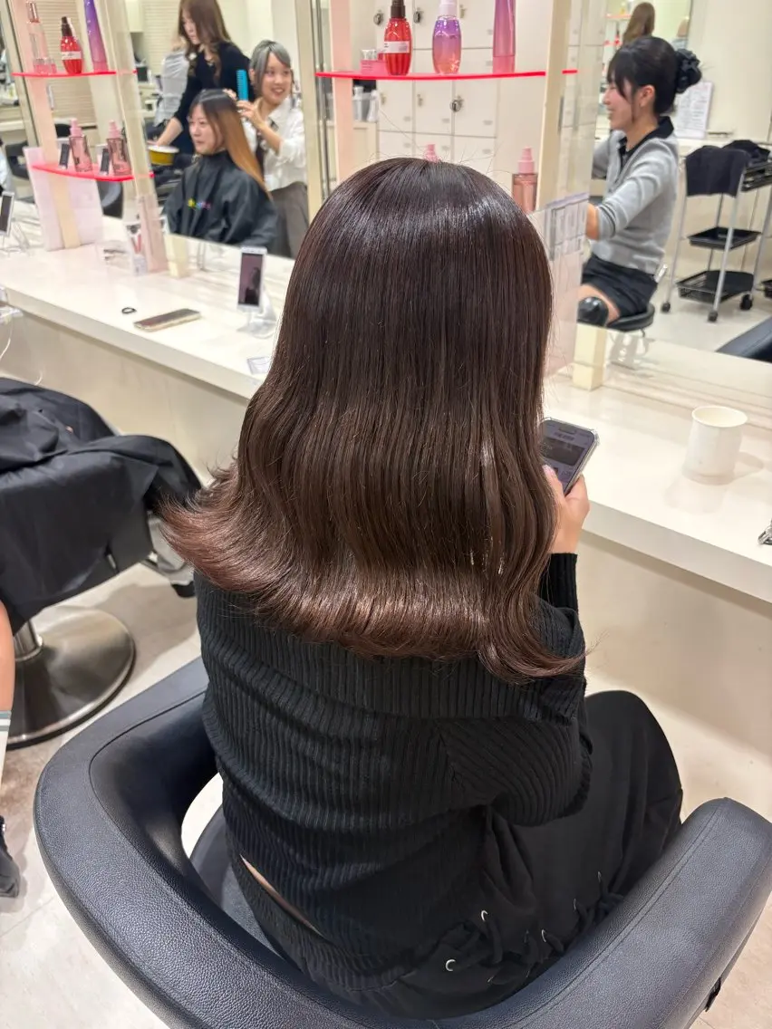 ミディアム カラー カット ヘアカラー トリートメント 💕мei 透明感カラー💕のヘアスタイル