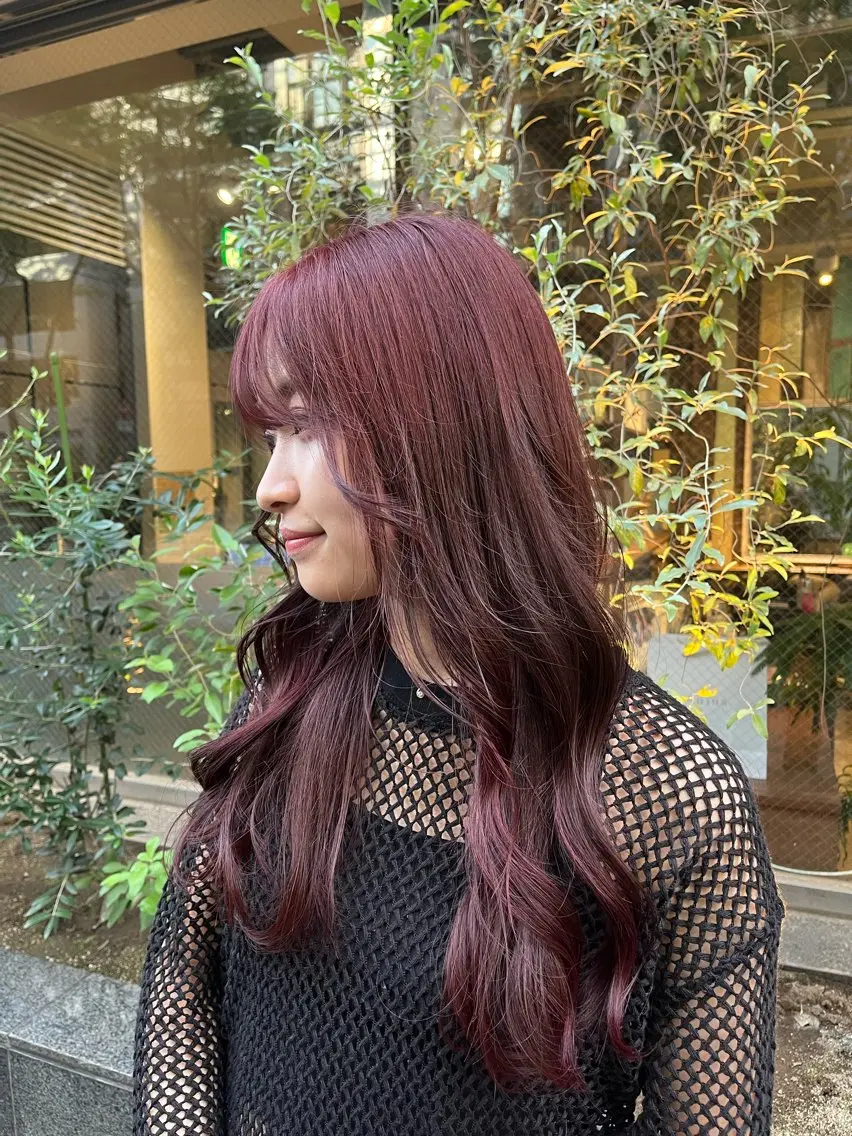 カラー ブリーチ ブリーチなしカラー えんぐちとも／透明感 カラー／博多ボブのヘアスタイル