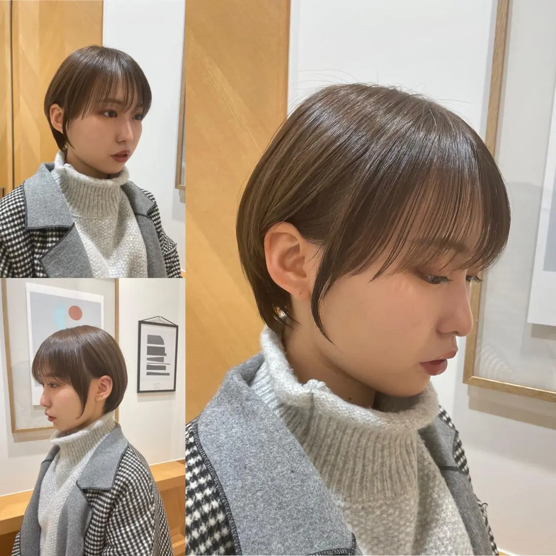 ショート ハイライト 似合わせカット ショートヘア 小顔カット ARMONY秋山輝也 コテ巻き風パーマ特化のヘアスタイル
