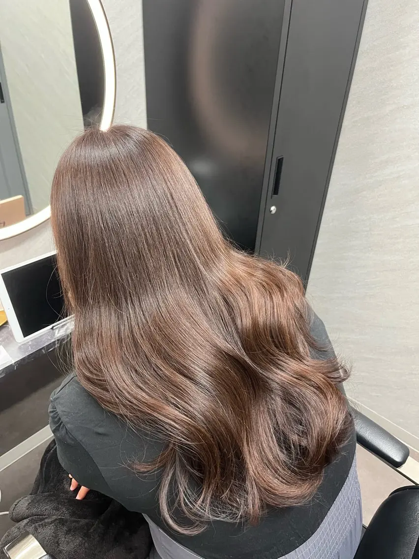 ロング カラー ブラウンカラー 透明感カラー ピンクカラー ピンクブラウン 髪質改善 カット ヘアカラー トリートメント なんば/個室サロン タナカヒナ🌼のヘアスタイル