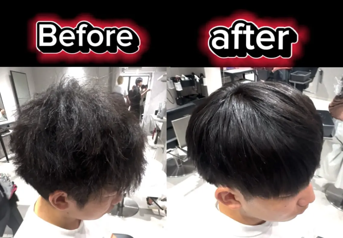 メンズ カット 縮毛矯正 👑駅近メンズサロン パーマ特化北千住👑のヘアスタイル