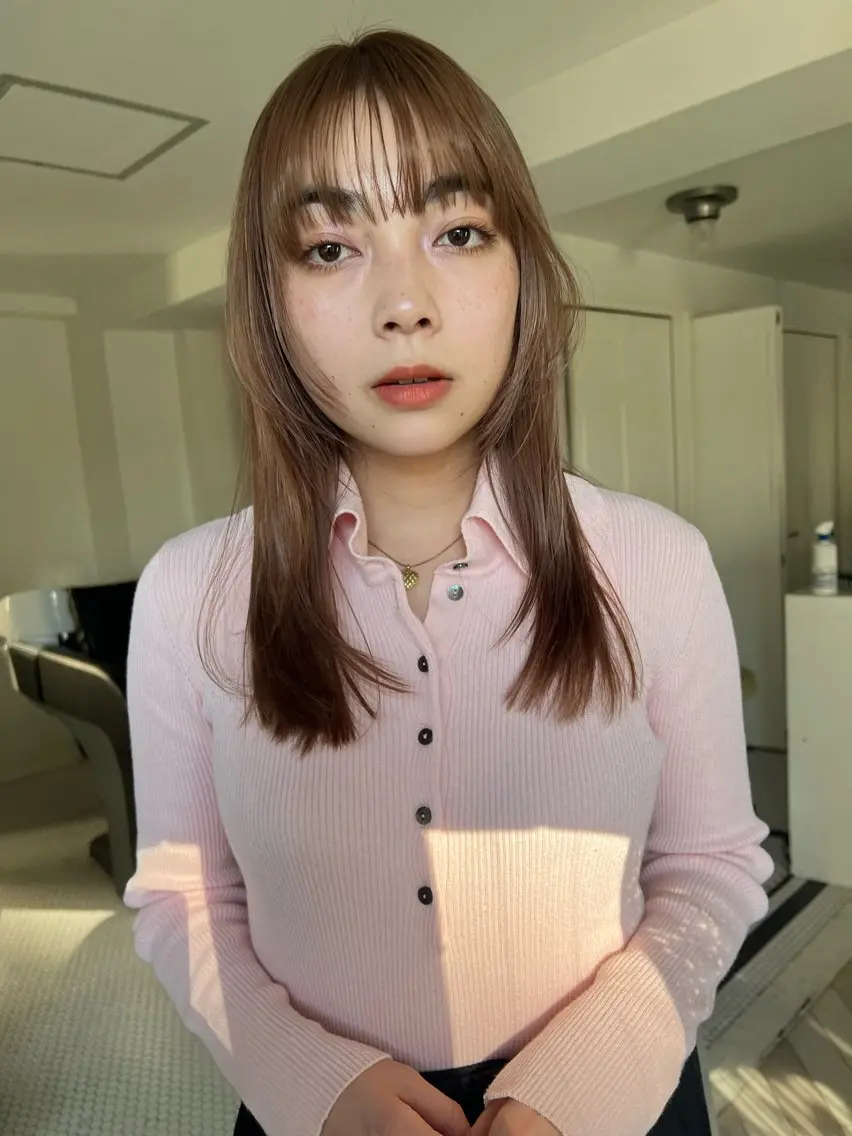 カラー カット ヘアカラー ブリーチカラー🎀 韓国風/寺門美優のヘアスタイル