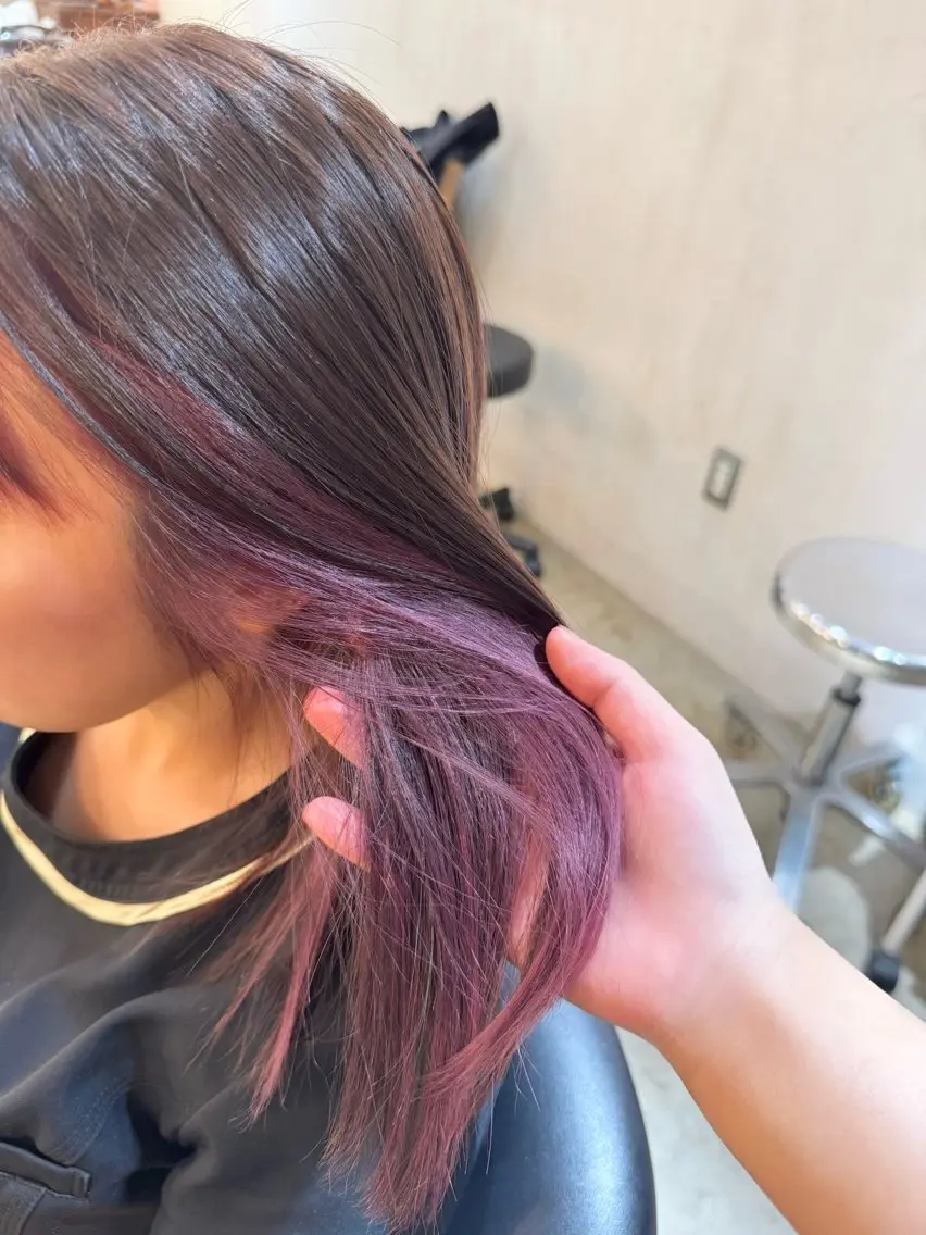 セミロング カラー ヘアカラー BEHIND THE CURTAIN りこのヘアスタイル