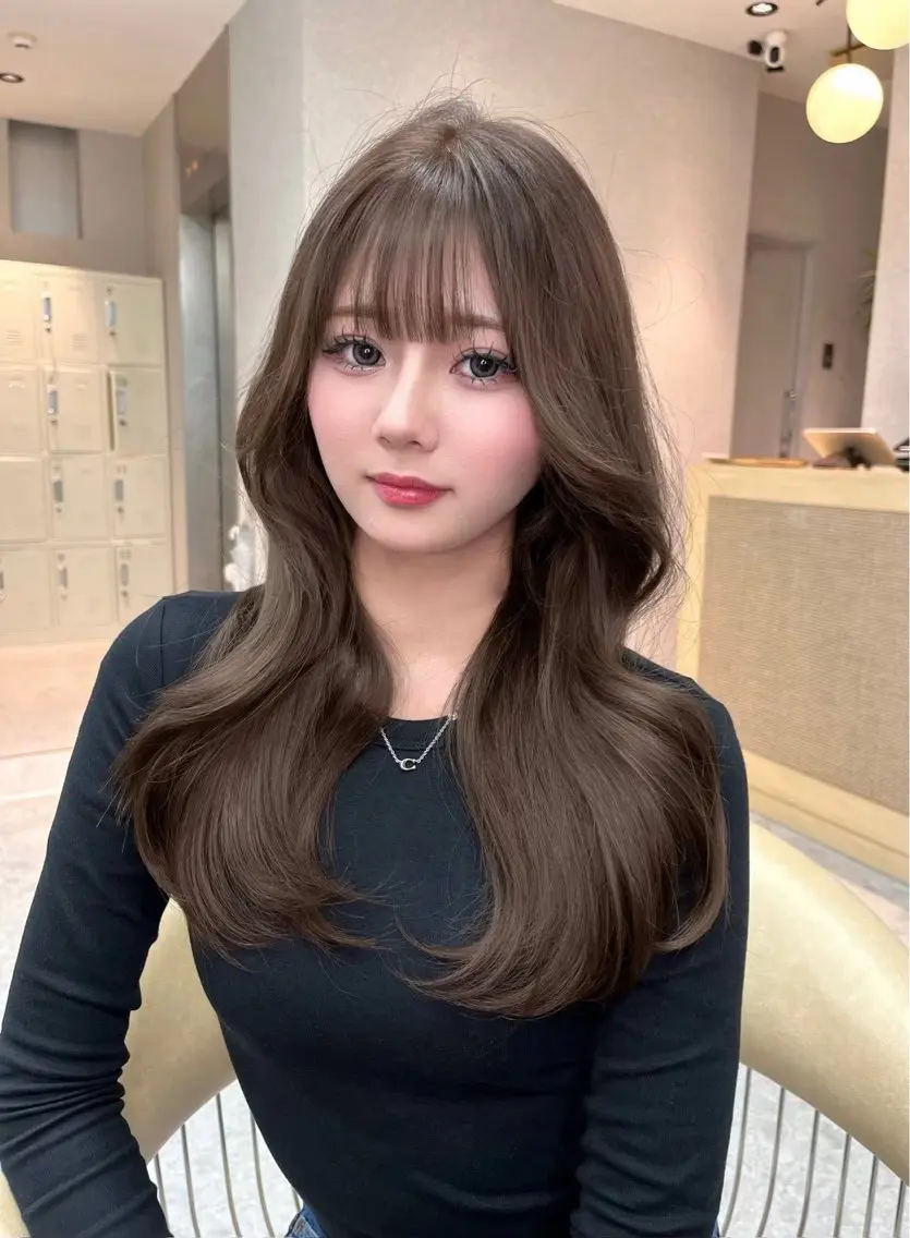 ロング 韓国風ヘア ロング 似合わせカット votan lilleyのヘアスタイル