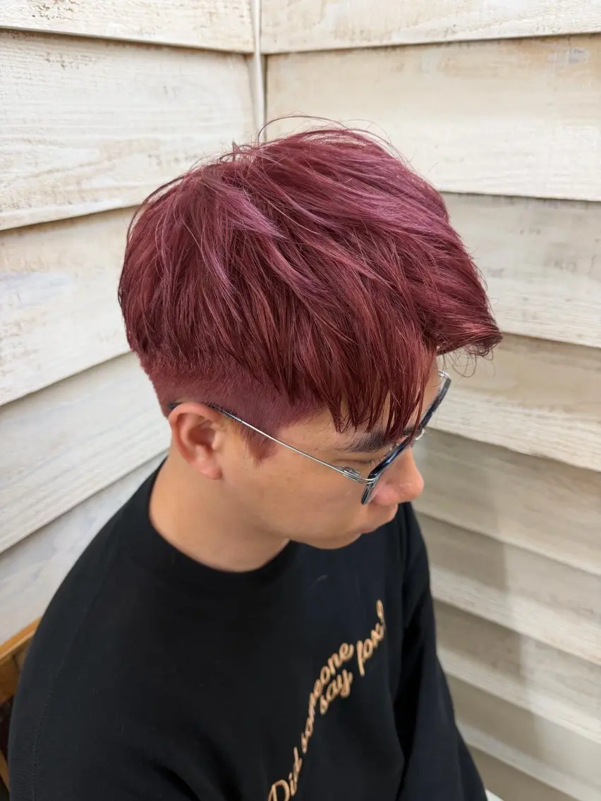 ショート カラー メンズ ピンクカラー バイオレットカラー GAKU 【メンズ特化】のヘアスタイル
