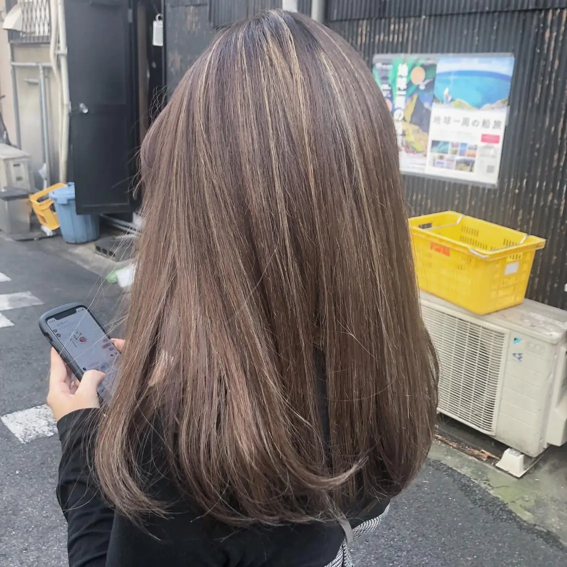 セミロング カラー ハイライトカラー ハイライト カット ヘアカラー トリートメント hair salon Zöld.のヘアスタイル