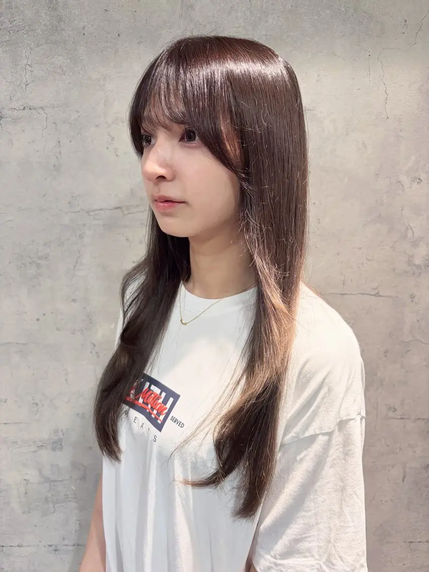 セミロング カラー ブラウンカラー 透明感カラー ラベンダーカラー ラベンダーブラウン カット ヘアカラー トリートメント パーソナルカラー 診断🍀マリンのヘアスタイル