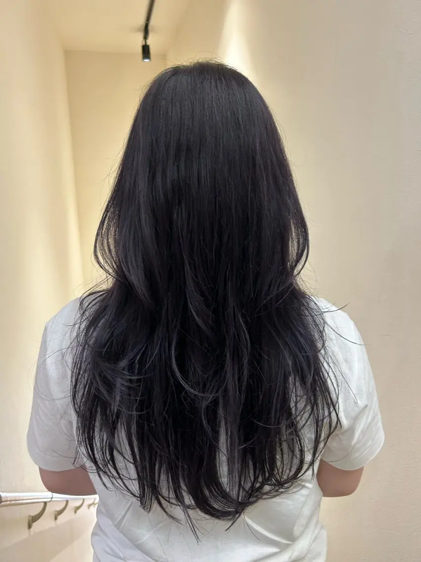 ロング カラー ブリーチ 透明感カラー ディープラベンダー ラベンダーカラー カット ヘアカラー トリートメント hubhair レイヤー/透明感のヘアスタイル