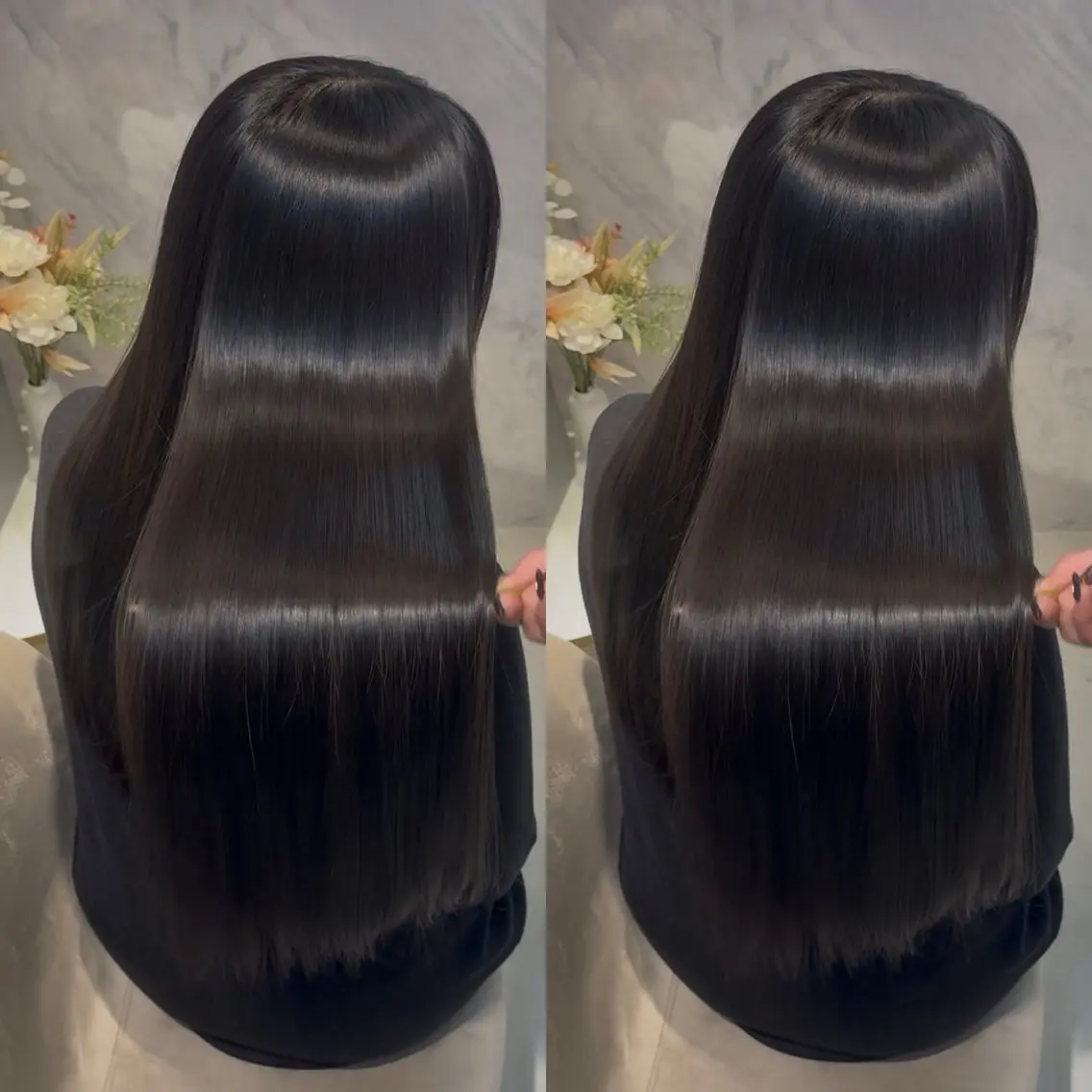 ロング カット ヘアカラー 縮毛矯正 トリートメント 今話題の艶髪矯正 美艶カラー/FUKAのヘアスタイル