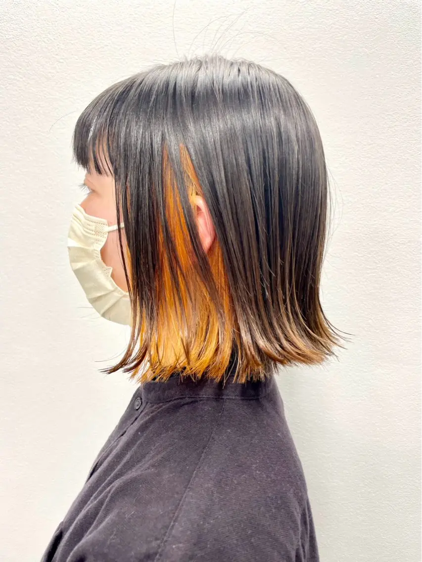 イヤリングカラーモデル🍬(イヤリングブリーチ、全頭カラー込み)の写真