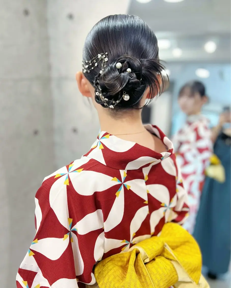 セミロング ヘアアレンジ 着付け ヘアメイク/髪質改善 🎀Moeri🎀のヘアスタイル