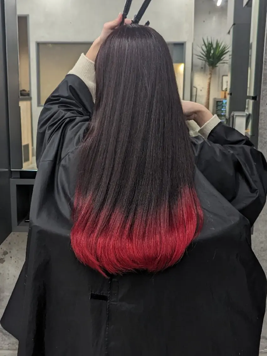 カラー ロング ヘアカラー 推しカラー🦉にじさ んじカラー🌈🕒✨のヘアスタイル