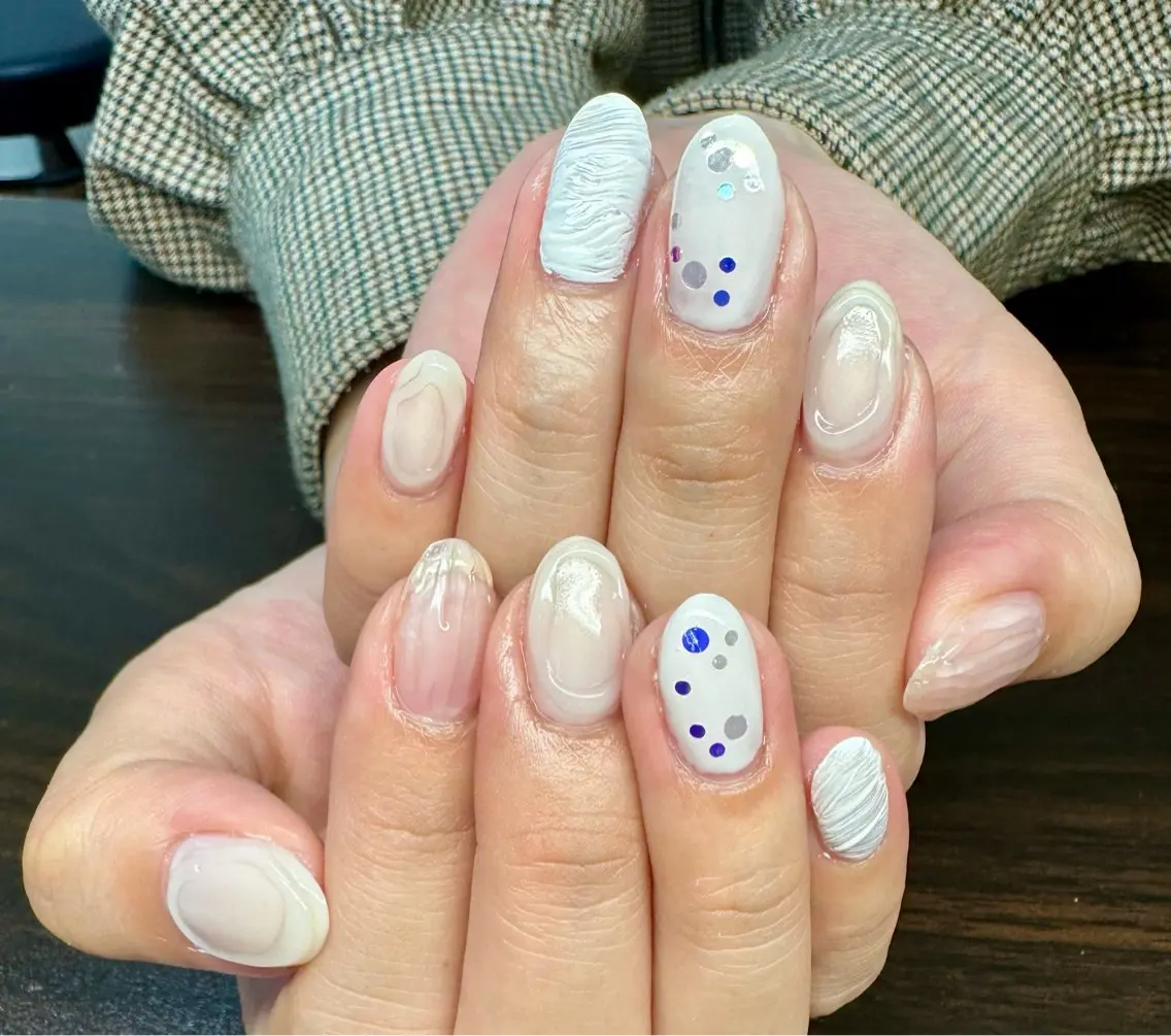 ネイル マグネットネイル ニュアンスネイル ワンカラーネイル 夏ネイル Mai’s nailのネイルデザイン