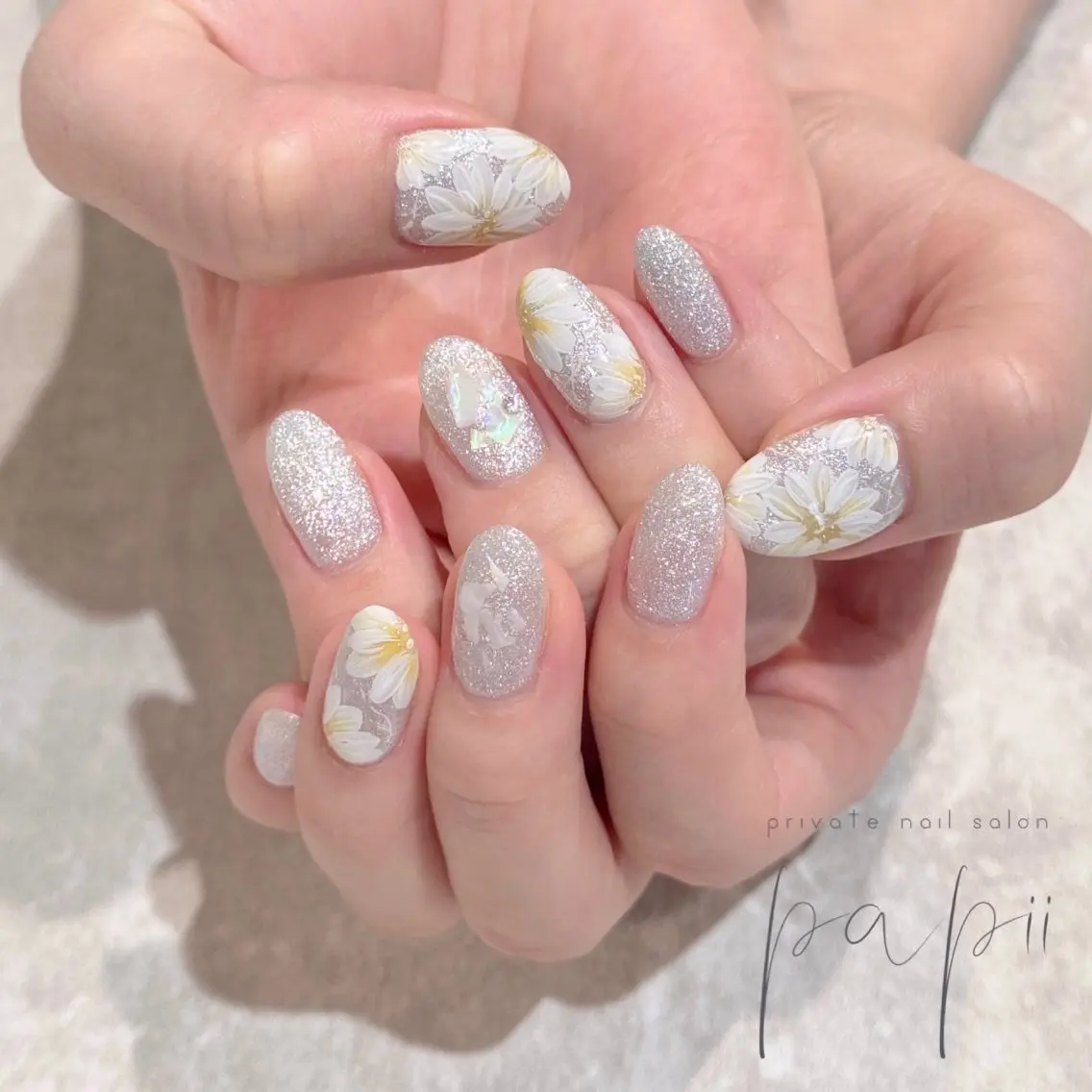 ネイル フラワーネイル ジェルネイル ソフトジェル ハンドネイル papii☆ kurodaのネイルデザイン