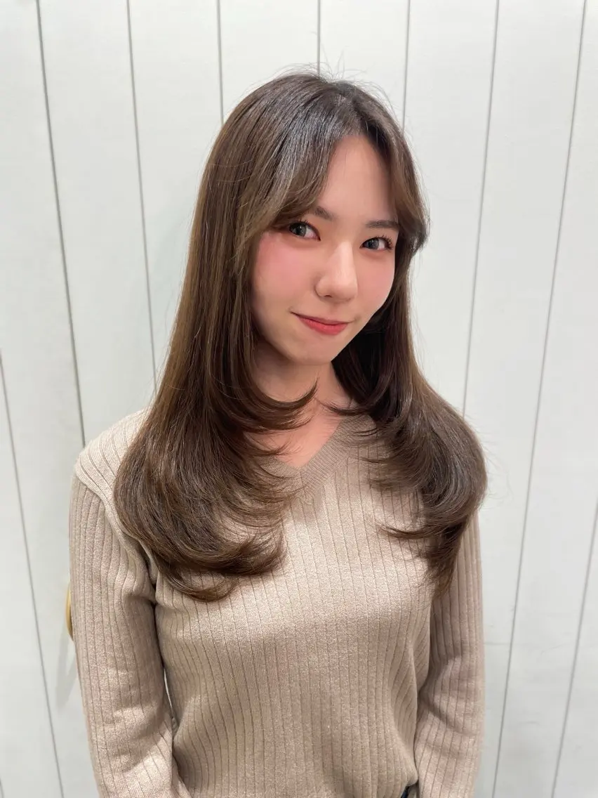 ロング カラー カット ヘアカラー レイヤー／大宮／韓国 🤍AYA🤍のヘアスタイル