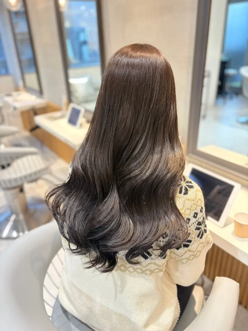 ロング カラー カット ヘアカラー トリートメント ボブ縮毛/レイヤー 赤み消し/はるかのヘアスタイル