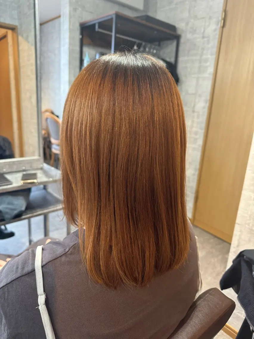 ミディアム パーマ 縮毛矯正 月館 怜奈のヘアスタイル
