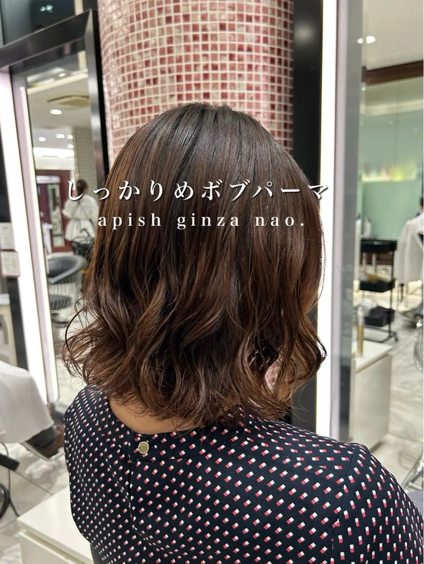 ミディアム パーマ カット パーマ 韓国っぽ水光肌カラー マンツーマン🫧なおのヘアスタイル