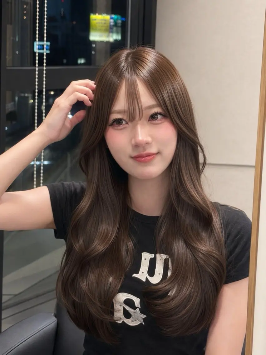 ロング カット ヘアカラー トリートメント レイヤーカット/髪質 改善/momo🎀のヘアスタイル