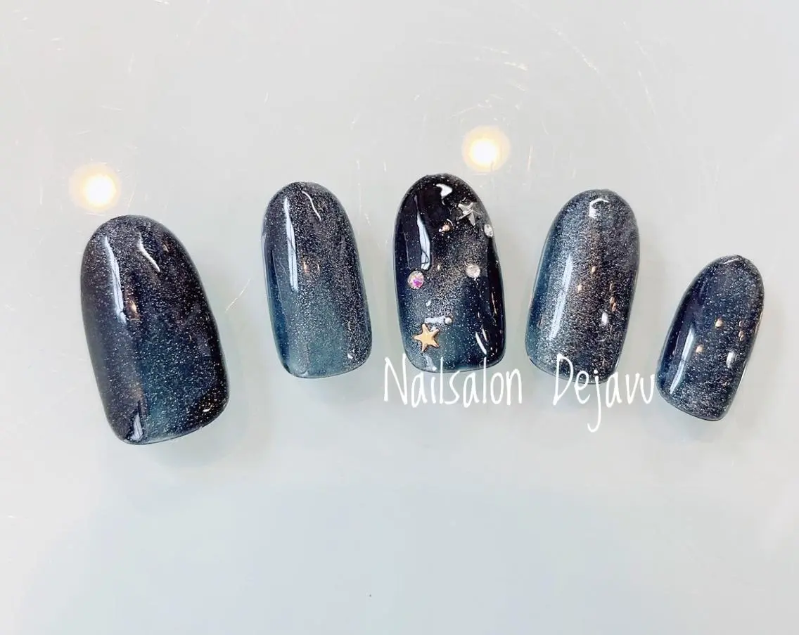 ネイル アートネイル ジェルネイル マグネットネイル ワンカラーネイル シンプルネイル ハンドネイル Nailsalon Dejavuのネイルデザイン