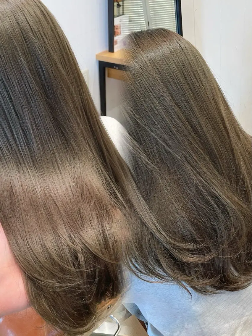 ミディアム カラー ブリーチ ダブルカラー ブリーチなしカラー カット ヘアカラー トリートメント 内野 龍海 / レイヤーカットのヘアスタイル