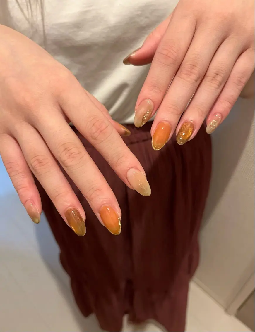ネイル オレンジ felice nailのネイルデザイン