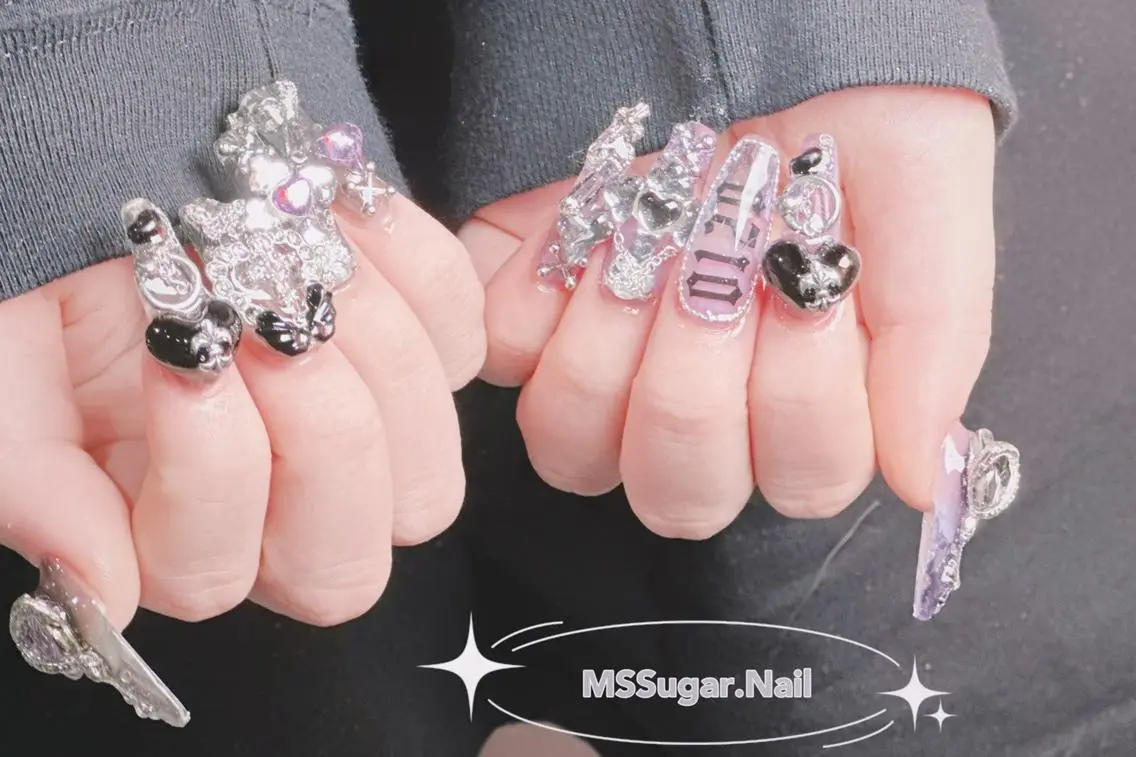 ネイル ロングネイル スカルプネイル ネイルチップ ワンホンネイル MSSugar Nailのネイルデザイン