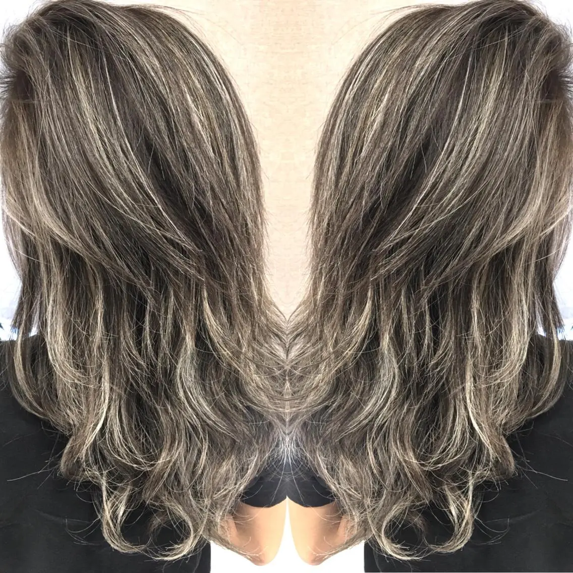 セミロング カラー ハイライトカラー 3Dハイライト ハイライト ヘアカラー トリートメント 井上 一平のヘアスタイル