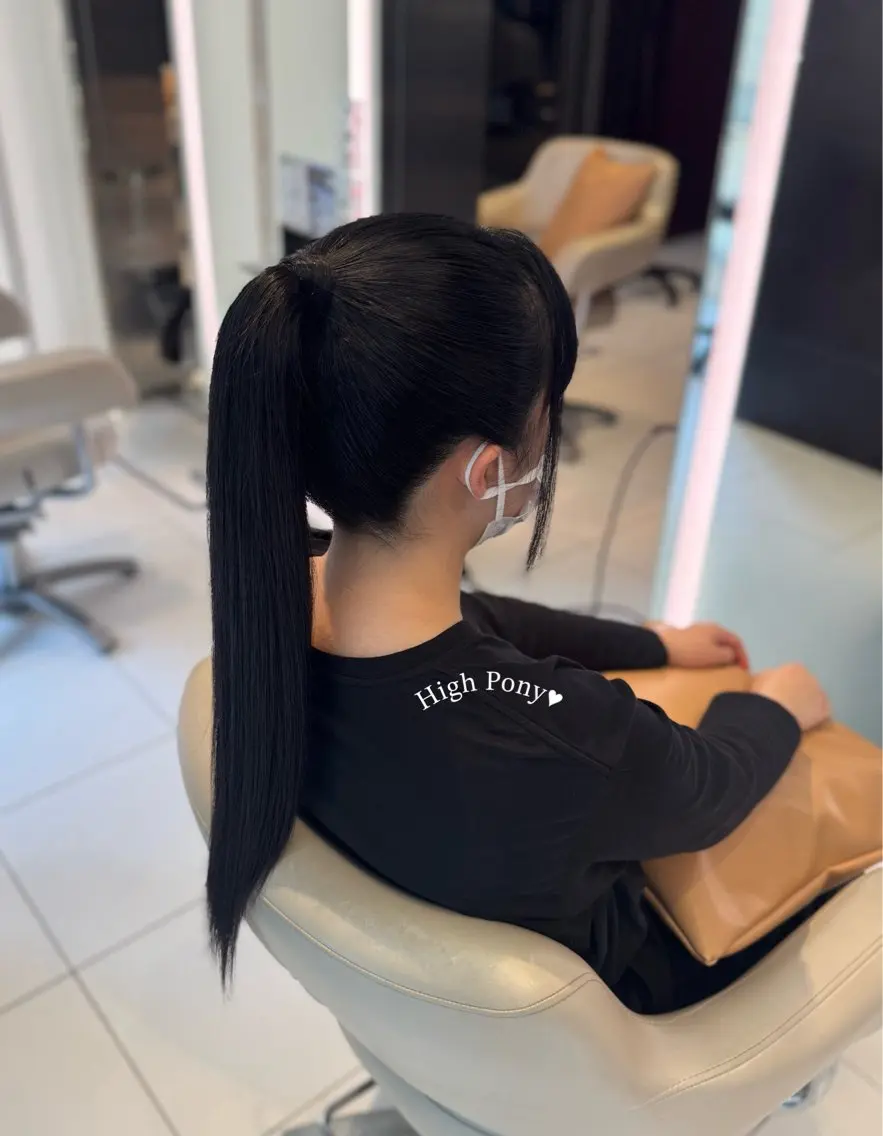 ロング ヘアアレンジ ポニーテール 韓国風ヘア 🤍たむら みなみ 銀座🤍のヘアスタイル