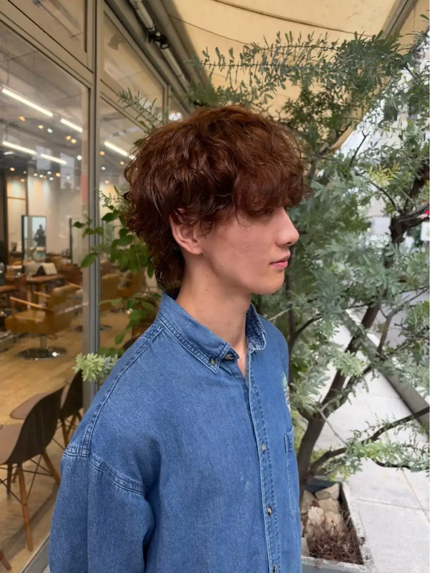 【men'sパーマ】無造作パーマ+無料カット+Aujua3STEPトリートメントの写真