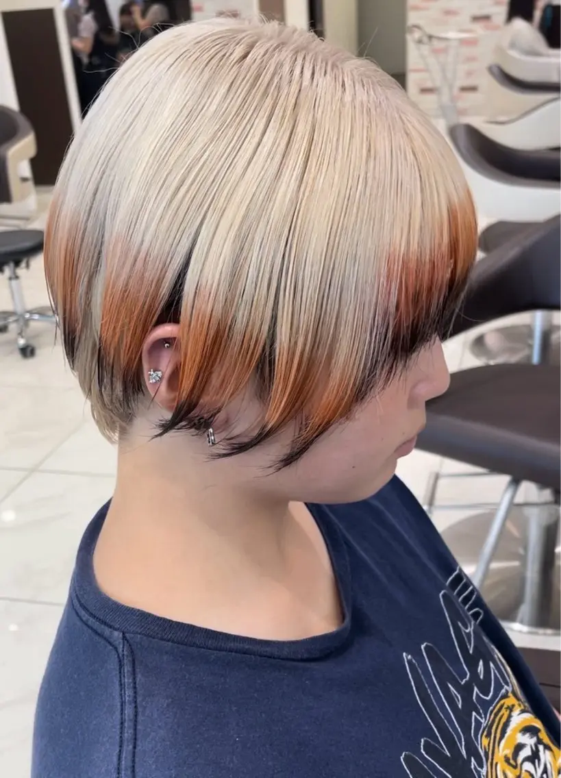 ミディアム カラー カット ヘアカラー トリートメント ブリーチ🎨デザイン カラー/れいじ🩶のヘアスタイル