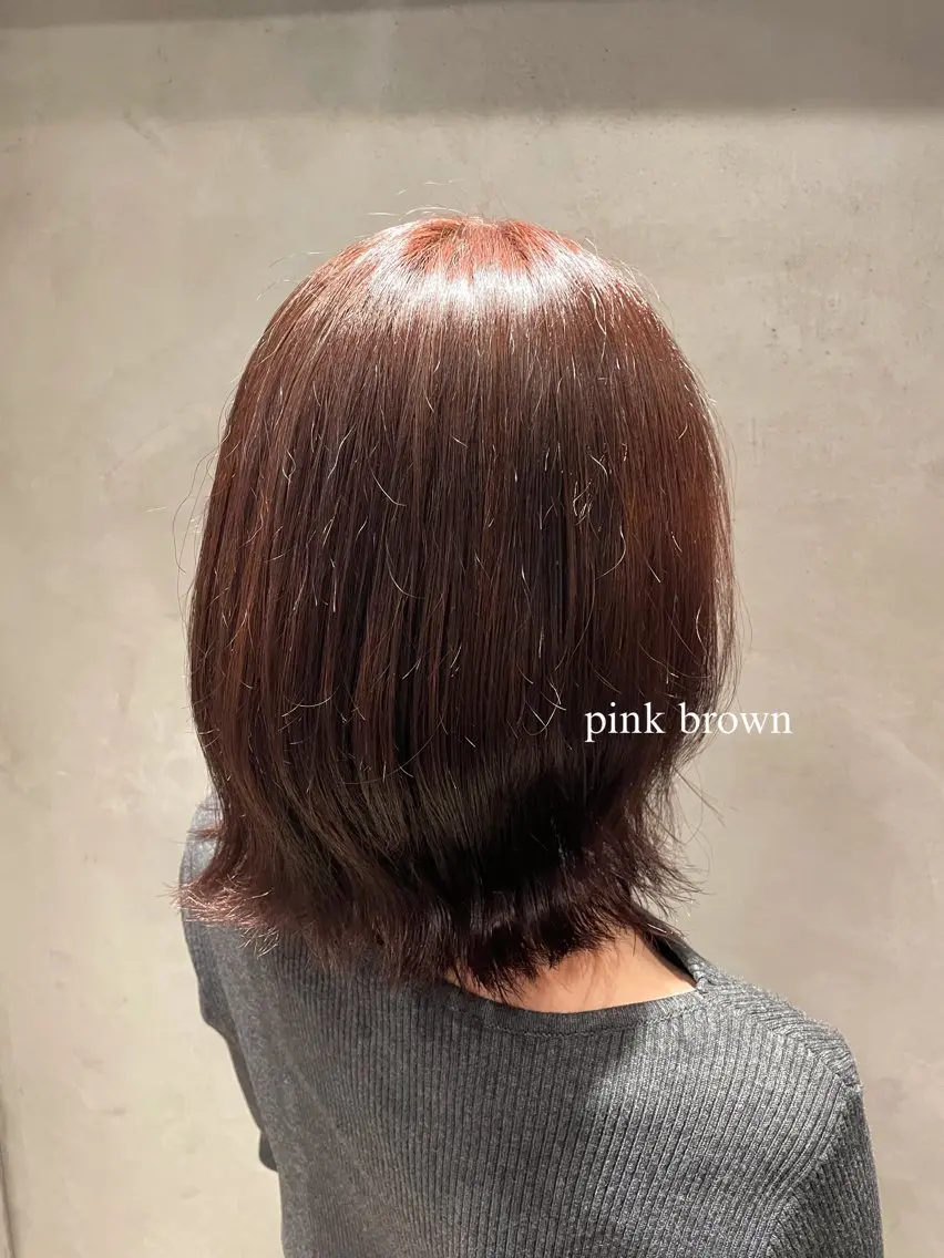 ミディアム カラー ピンクカラー ヘアカラー トリートメント Luna ☾ ໋のヘアスタイル