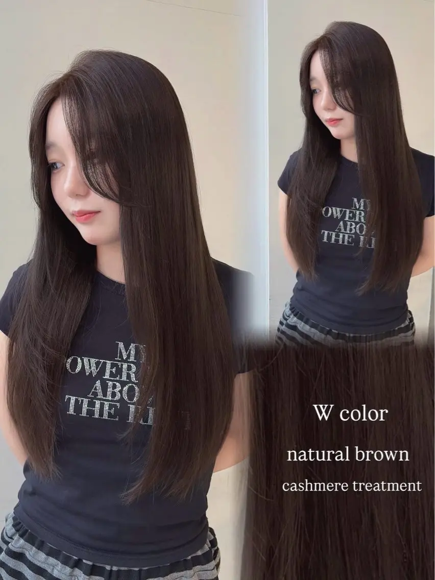 ロング カラー ブラウンカラー ナチュラルブラウン 髪質改善 レイヤーカット ヘアカラー シズナ/ レイヤー /グレー/髪質改善のヘアスタイル