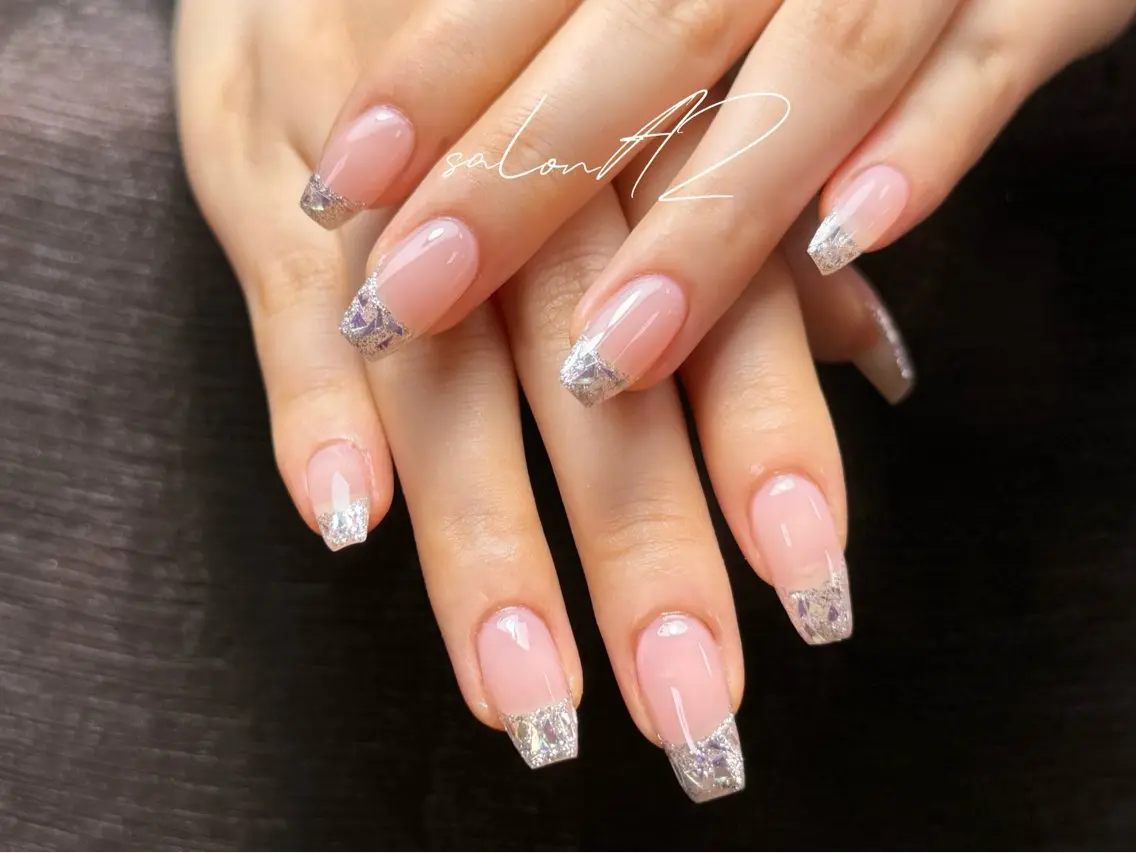 ネイル アートネイル 長さ出し フットネイル フレンチネイル ジェルネイル salon AZのネイルデザイン