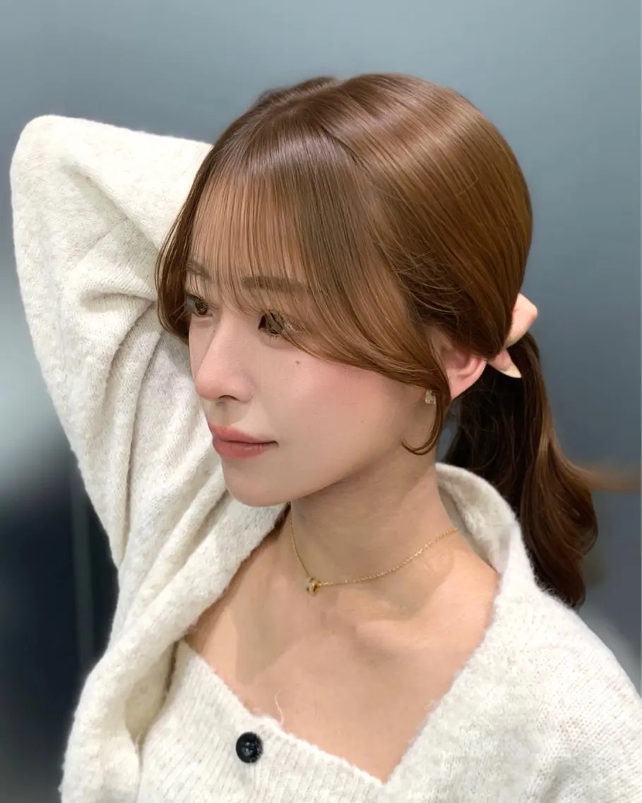 ロング カット ヘアカラー トリートメント 🎀韓国風顔周り× 透明感/梅田/アリサのヘアスタイル