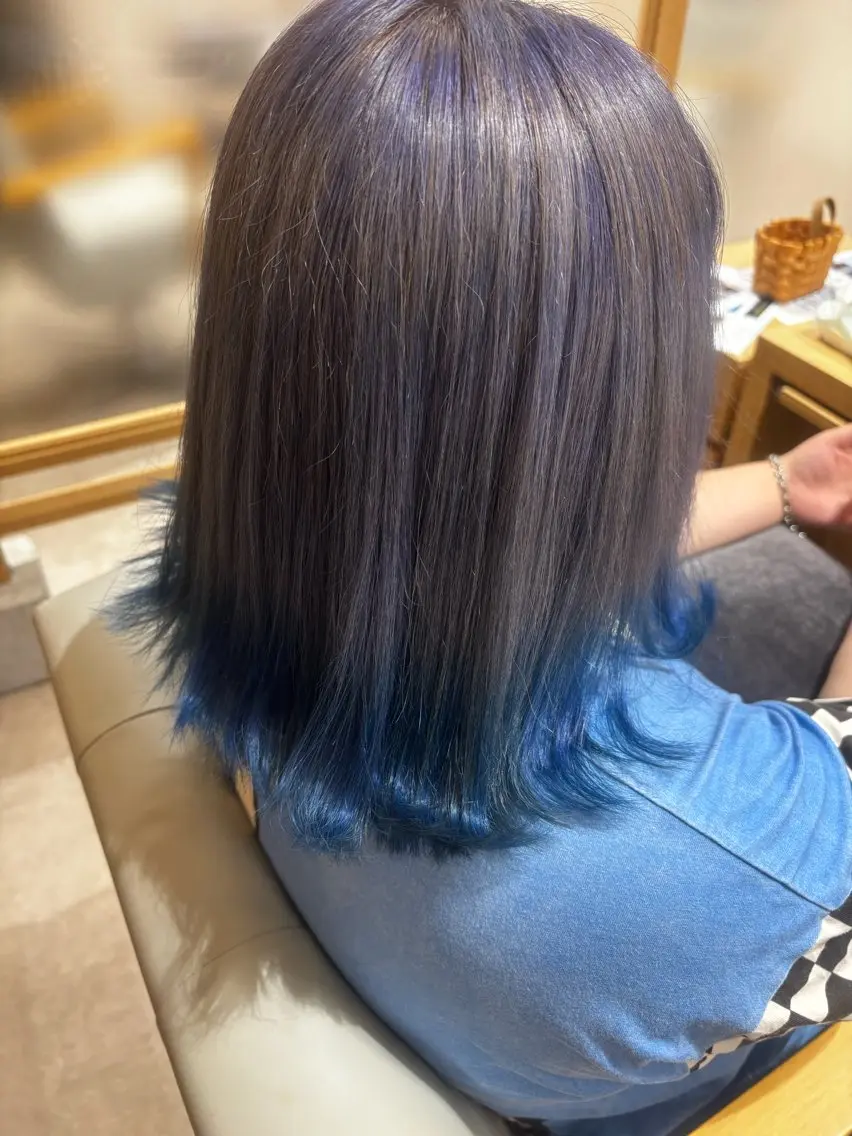 ミディアム ヘアカラー カラーモデル募集前田 琳帆のヘアスタイル
