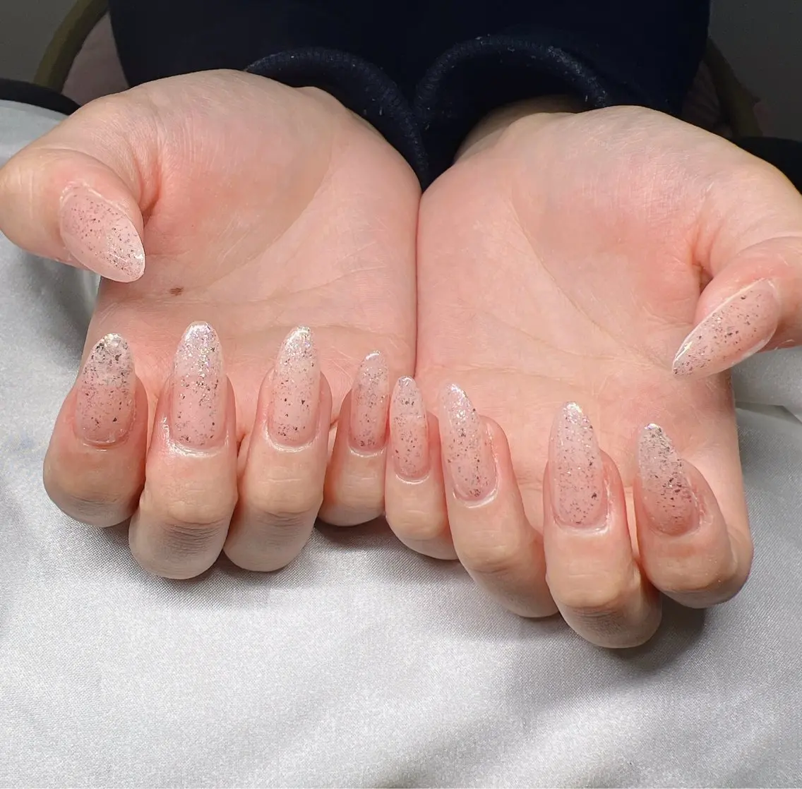 ネイル 長さ出し グラデーション 卒業式 キラキラネイル マグネットネイル ハンドネイル Lee Nailsのネイルデザイン