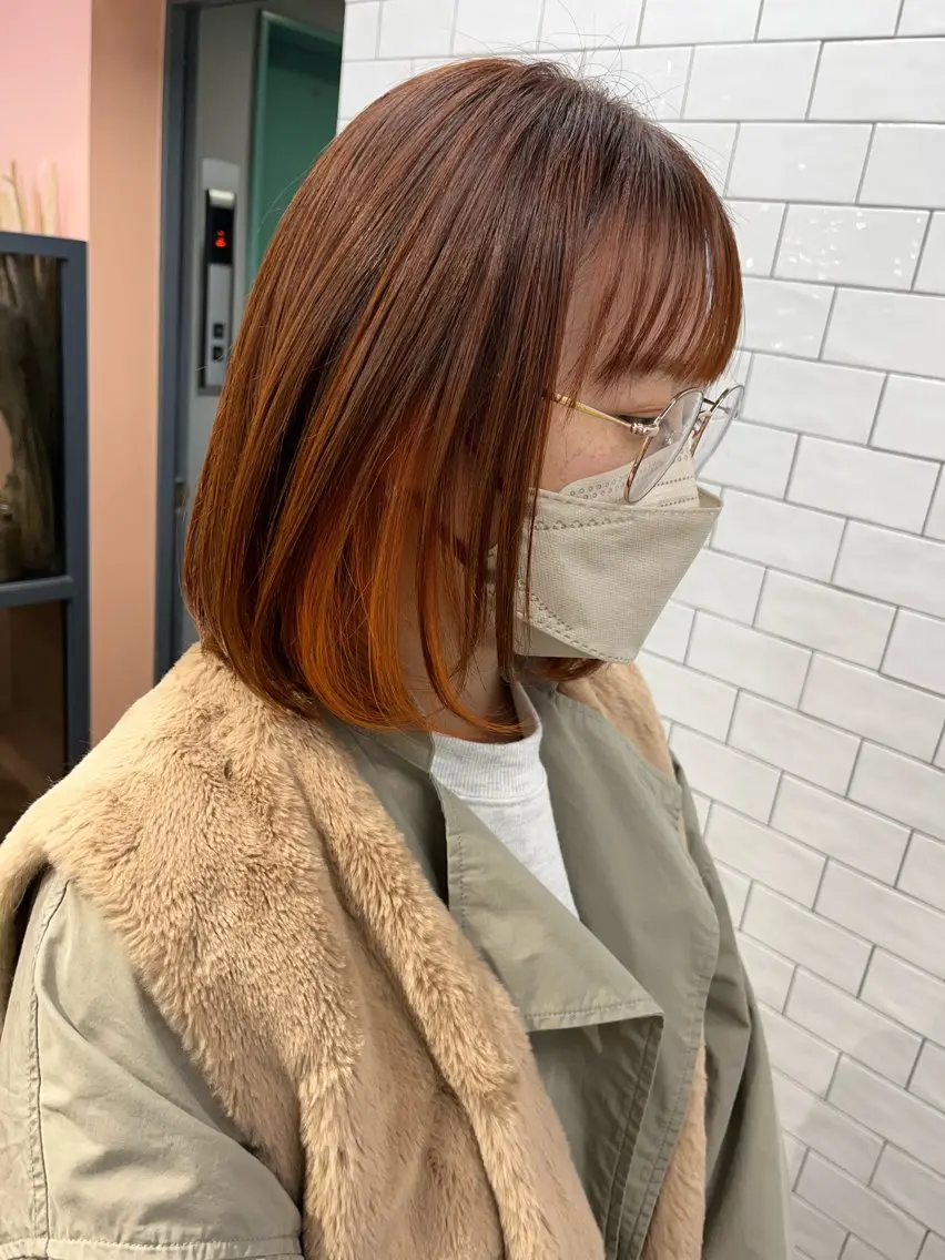 ミディアム ヘアカラー もり まりものヘアスタイル
