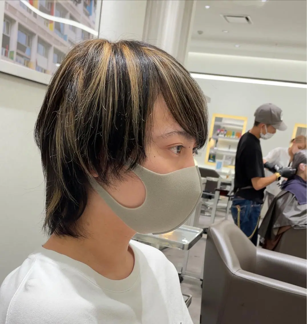 ショート カラー メンズ メンズメッシュ メッシュ カット ヘアカラー メンズ特化/今池駅 徒歩1分/岡本一真のヘアスタイル