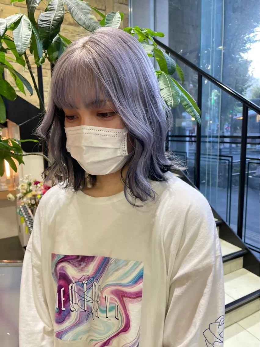 カラー センターパート/カラ ーメッシュ📍ﾕﾘのヘアスタイル