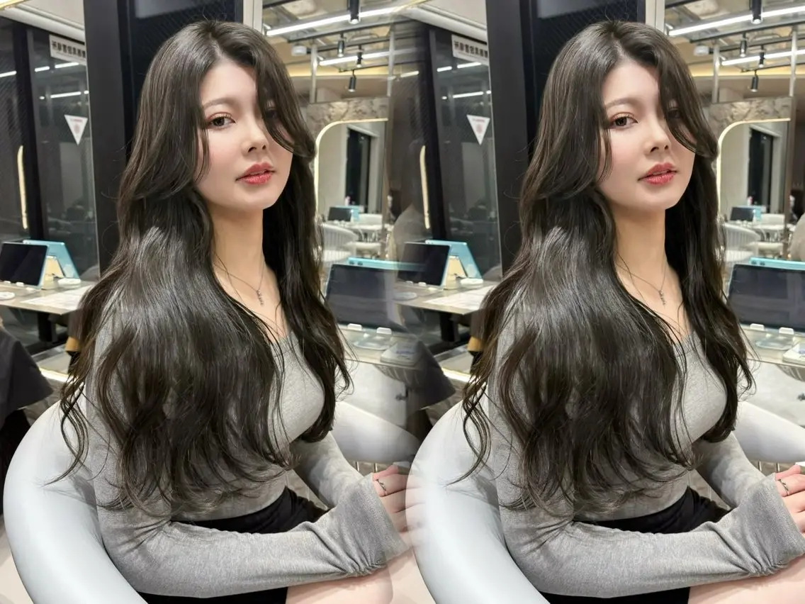 ロング カラー ブリーチ 透明感カラー グレージュ ブリーチなしカラー オリーブグレージュ カット ヘアカラー トリートメント 村上 大武のヘアスタイル