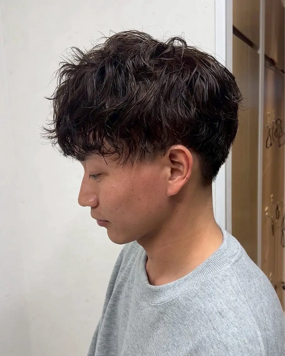 ショート パーマ メンズ カット パーマ トリートメント パーマ/ハイトーン /吉田眞のヘアスタイル