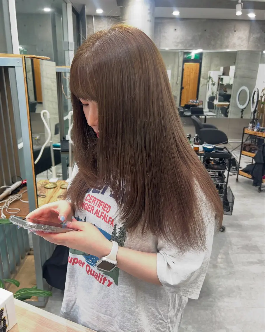 🌸ブリーチなしで透明感🌸髪質改善ブリーチなしダブルカラー+つるつるトリートメント/12900円の写真