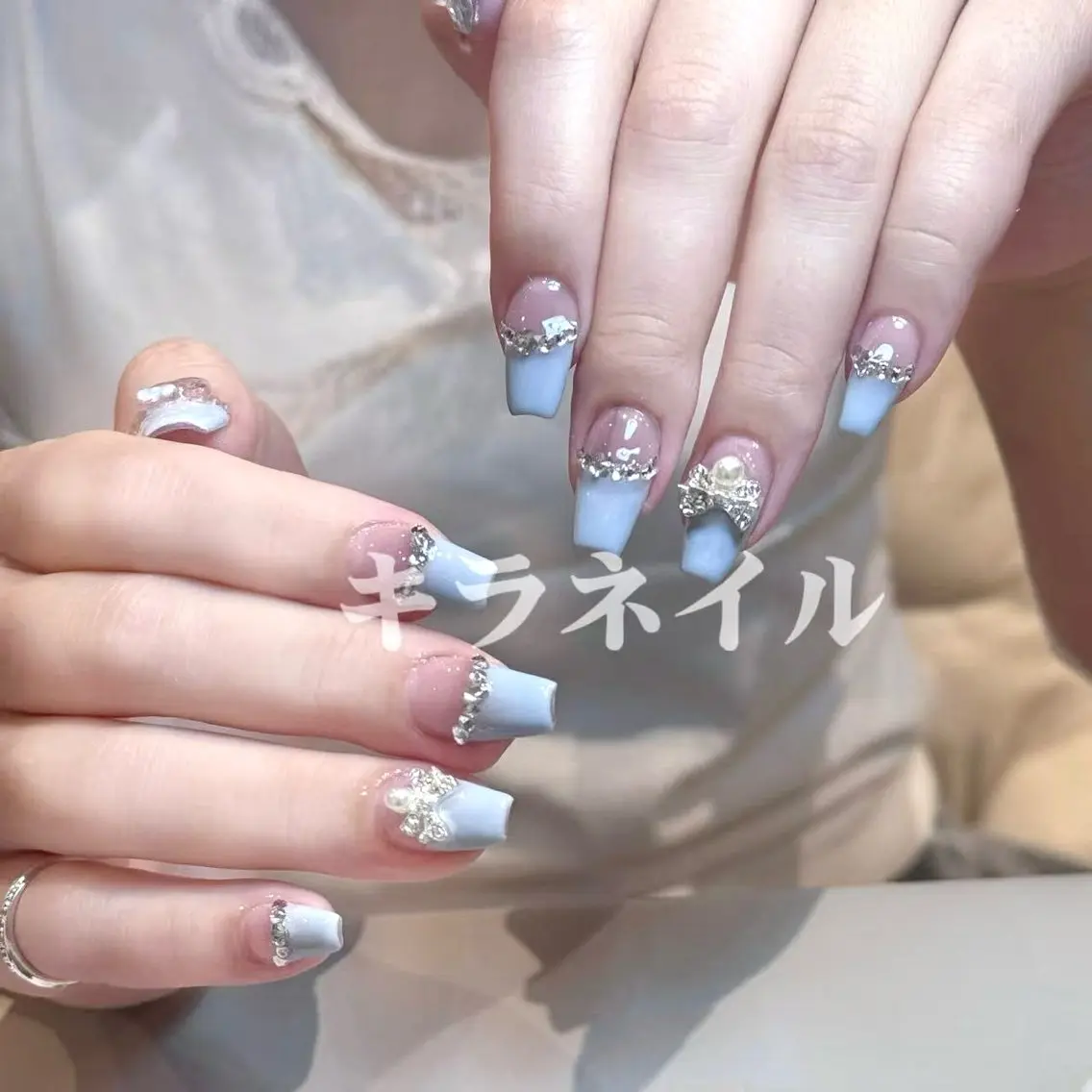 ネイル ハンドネイル 🎀kira 長さだし💗モチ最高のネイルデザイン