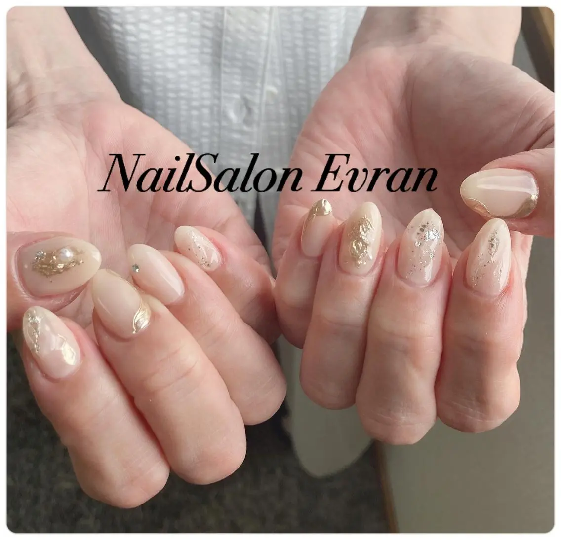 ネイル アートネイル フレンチネイル マグネットネイル 持ち込み ニュアンスネイル ハンドネイル Nail salon Evranのネイルデザイン