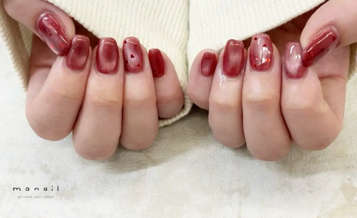 ネイル ハート ハンドネイル nail salon monailのネイルデザイン