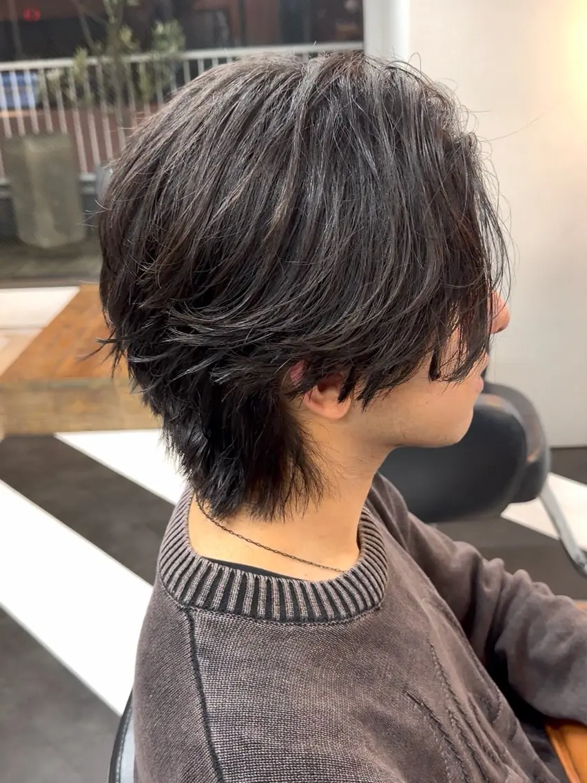 ミディアム カラー パーマ ヘアアレンジ メンズ 伊藤 陸のヘアスタイル